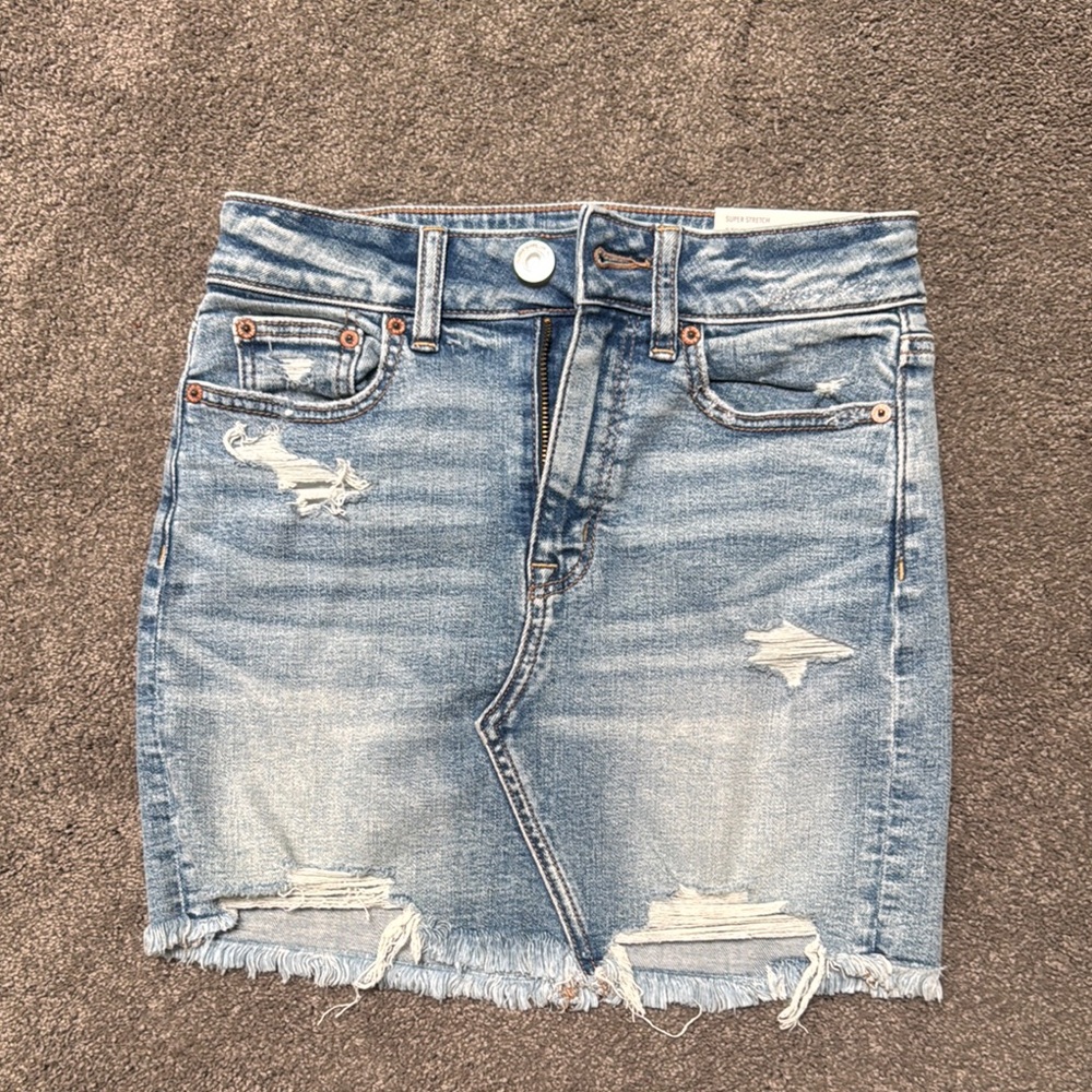 American Eagle Outfitters Blue Casual Mini Pencil Skirt